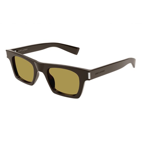 NEW SAINT LAURENT SQUARE SUNGLASSES SL719 004 SAINT LAURENT SL 719 004 BROWN - Picture 1 of 3